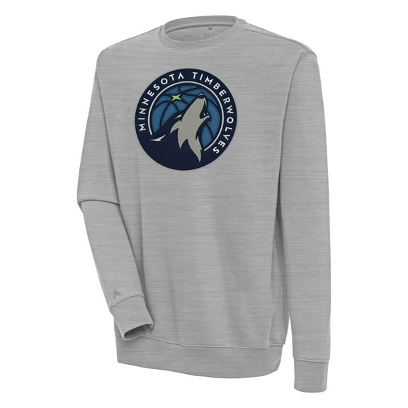 Men's Antigua  Heather Gray Minnesota Timberwolves Victory Pullover Sweatshirt