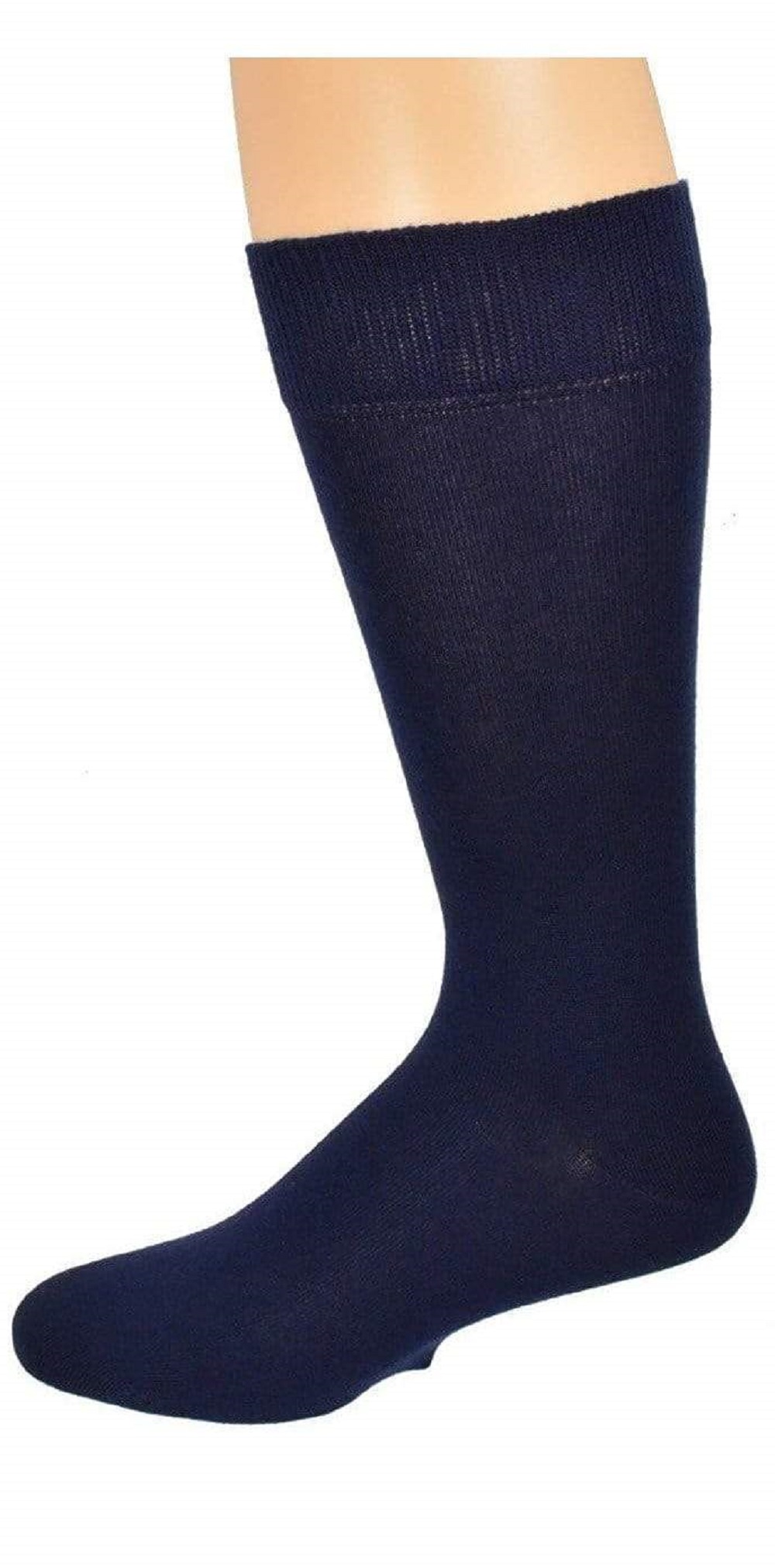 Sierra Socks Men's Casual Cotton Blend Fashion Design Mid Calf Dress Crew Socks, 3 Pairs (One Size: Fits US Men’s Shoe Size 6-12/ Sock Size, Navy Square/Navy Plain (M5500U)) - image 3 of 5