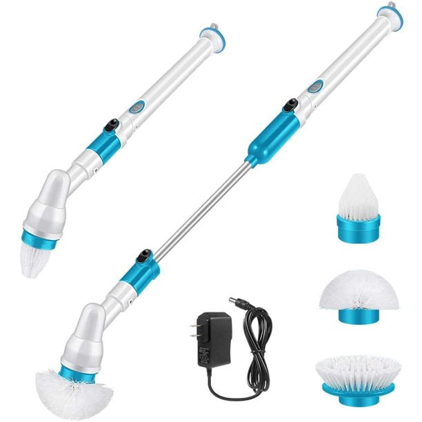 Electric Cleaning Brush Adjustable Extension Scrubber Brush Turbo Rotating 