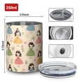thumbnail image 4 of 12oz Coffee Tumblers Beige Princess Dress Pattern Stainless Steel Vacuum Insulated Travel Tumbler Coffee Cups Mug with Lid and Straw with Cleaning Brush for Cold & Hot Drinks, 4 of 5