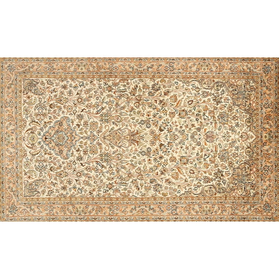 Ahgly Company Indoor Rectangle Traditional Brown Gold Persian Area Rugs, 2' x 3'