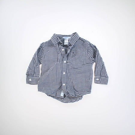 

Pre-owned Janie and Jack Boys Blue | White Button Down Long Sleeve size: 12-18 Months