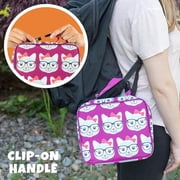 Bentology Lunch Box for Girls-Kids Insulated, Durable Kitty Cat Lunchbox Tote Bag Fits Bento Boxes, Jars & Bottles- Reusable School Lunch Sleeve