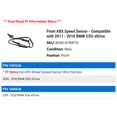 thumbnail image 2 of Front ABS Speed Sensor - Compatible with 2011 - 2016 BMW 535i xDrive 2012 2013 2014 2015, 2 of 2