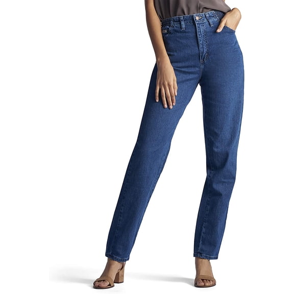 Lee Women's Missy Relaxed-Fit Side Elastic Tapered-Leg Jean, Pepper Stone, 10