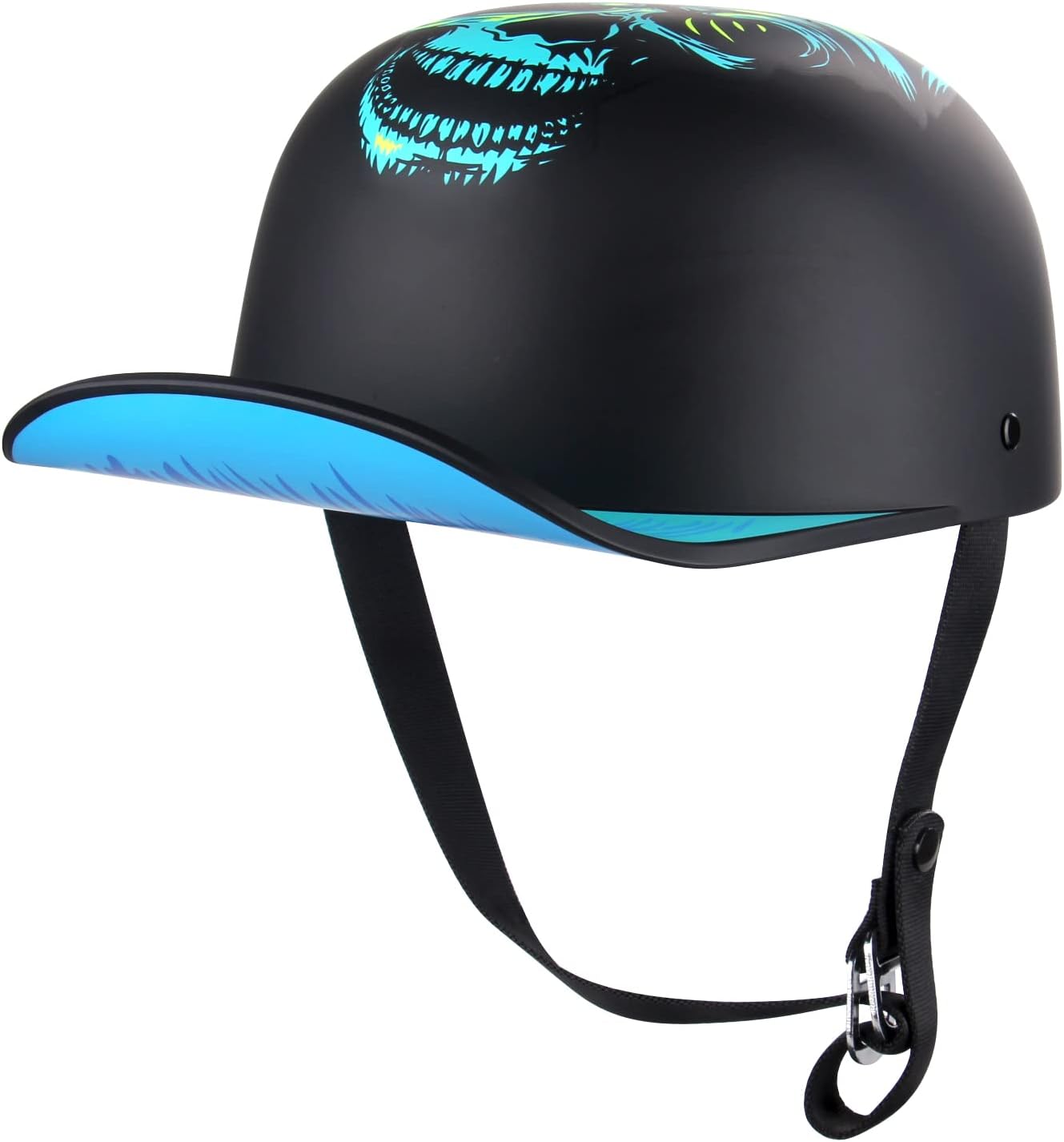 HOYUFEI Baseball Style Cap Motorcycle Helmets Matte Black Unisex-Adult ...