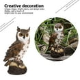 thumbnail image 2 of Statue en Résine Hibou Oiseau Jardin Sculpture Figurine pour Cour Extérieure (Gris), 2 of 10