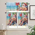 thumbnail image 2 of Merry Christmas Kitchen Curtains and Valances Set, Nude Santa Claus Basking Ocean Beach Rod Pocket Window Valance 18 Inch Window Curtain Panels for Living Room Bedroom Laundry, 27.5x36in, 3 Pieces, 2 of 7