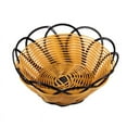 thumbnail image 3 of 6pcs 7 Inch Plastic Braided Basket Fruit Vegetable Container Holder Black&Orange, 3 of 9
