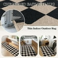 thumbnail image 7 of Lahome 5'x7' Checkered Easy Jute Area Rug,Outdoor Patio Rug Washable Rugs for Entryway Checkerboard Indoor Outdoor Living Room Classroom Rugs,Farmhouse Neutral Non Slip Black Carpet for Bedroom, 7 of 7