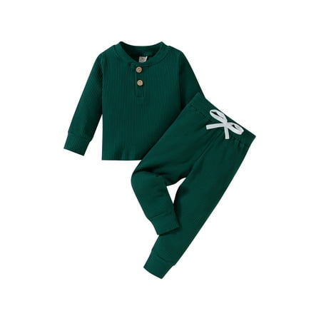 

LSFYSZD Baby Long-sleeved Tops + Trousers Adjustable Elastic Waist