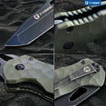 thumbnail image 4 of Tyger K4 EDC Folding Pocket Knife | Stone-washed AUS-8 Steel Blade with Black Titanium Ion Carbide Coating | Green G-10 Handle | TG-KF7A2368, 4 of 8