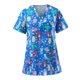 thumbnail image 1 of Camiseta exfoliante con cuello en V para enfermera, uniforme de trabajo para SPA, cosmetología, cómoda, estampado de animales, camiseta de manga corta XL, 1 of 8