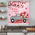 thumbnail image 4 of Valentine's Day Semi Sheer Curtains Drapes for Living Room,Bedroom,French Doors Window 63 Inches Long,Ombre Pink Love Tree Truck Roses Plaid Rod Pocket Chiffon Curtain Drapery Voile Draperies Panel, 4 of 8
