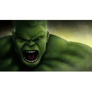 Angle View: The Avengers The Hulk Angry Bruce Banner Face Edible Cake Topper Image ABPID00186
