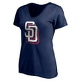 thumbnail image 2 of Women's Navy San Diego Padres Red White and Team V-Neck T-Shirt, 2 of 3