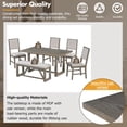 thumbnail image 4 of Dining Table Set for 6, TUANLUO 6 Piece Dining Table Set, Dining Room Set with Upholstered Bench and 4 Chairs, Wood Dining Table Set Furniture for Kitchen Dining Room Apartment, Gray, 4 of 10