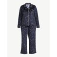 thumbnail image 6 of Joyspun Women’s Stretch Velour Notch Collar Top with Pants, 2-Piece Pajama Set, Sizes S to 3X, 6 of 6