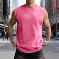 thumbnail image 2 of Inglocry Mens Workout Tank Tops Sleeveless T Shirts Men Muscle Shirt Gym Cotton Distressed Vintage Acid Wash Tee Shirts Running Loose Fit Tees Hot Pink XL, 2 of 7