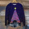 thumbnail image 3 of Craaazy Womens Shirts Christmas Sweatshirt Santa Graphic Christmas Trees With Lights Printed Christmas Fashion Casual Printed Loose Long Sleeve Tops Gifts, 3 of 6
