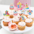 thumbnail image 2 of Cyodoos 24 toppers coloridos para cupcakes de cumpleaños, 2 of 6