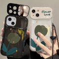 thumbnail image 2 of Transparente Tulip Flor Flip Espejo Plegable Soporte Carcasa Para huawei Y9S Y9 Prime 2019 Honor X10 X7 30 30S Lite Nova 5T 6SE 7i 9SE 10 PRO Love Heart Cadena De Muñeca A Prueba De Golpes Funda Para, 2 of 3