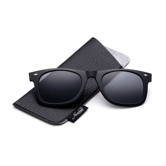 Newbee Fashion - Polarized Clip-On Flip Up Metal Clip Sunglasses Multi Purpose Flash Polarized Lenses (Glasses not included)