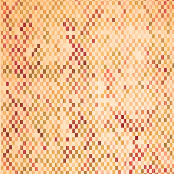 Ahgly Company Indoor Square Abstract Orange Contemporary Area Rugs, 8' Square