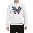 thumbnail image 2 of Wild Bobby, Colorful Butterfly Oh Butterfly On Whispering Wings Animal Lover Unisex Crewneck Graphic Sweatshirt, White, X-Large, 2 of 3