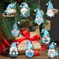 thumbnail image 2 of 12-Piece Blue Handcrafted Wooden Ornaments - Festive Christmas Tree Decorations with Scandinavian Holiday Designs,Sky Blue, 2 of 7