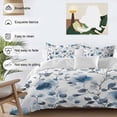thumbnail image 3 of Blue Flowers 4 Piece Duvet Cover Set Twin Size Retro Spring Watercolor Leaves Floral Soft Bedding Set Comforter Cover, 1 Duvet Cover 1 Flat Sheets and 2 Pillowcases, 3 of 9