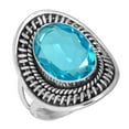 thumbnail image 1 of 925 Silver Ring For Women - Teens Blue Quartz Stone Silver Ring Size 8.5 December Birthstone Costume Silver Ring Size 8.5 Gift For Wife On Anniversary 925 Silver Jewelry With Gemstone, 1 of 5