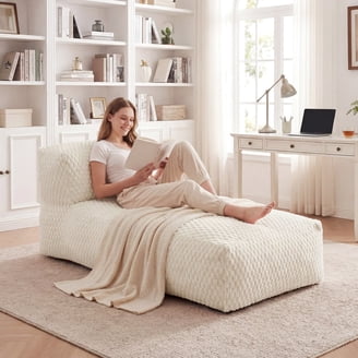 Big Joe Fuf 6Ft Giant Lounger Foam Bean Bag Chair, Oversized Couch