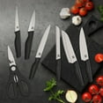 thumbnail image 6 of 14 Piece Kitchen Knife Set with Block, Ultra  Stainless Steel Chef Knives, Black Ergonomic Handle, Anti-Slip Design, Complete Cutlery Collection for Home Cooking and Gifting, 6 of 6