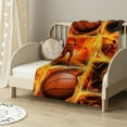 thumbnail image 2 of ARISTURING Basketball Blanket, Basketball Gifts for Women Men, Cozy Fuzzy Soft Throw Blanket for Couch Bed Sofa Travel, Lightweight Plush Flannel Blankets and Throws Size  No Shed No Pilling, 2 of 6
