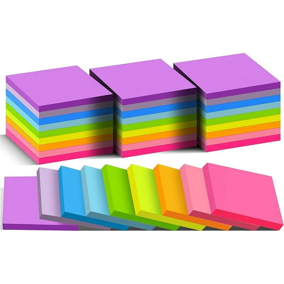 Sticky Notes 3x3 in Post,(36 PCS)  9 Bright Colors Self-Stick Note Pads it, Strong Adhesive, Easy to Post for Home, Office, Notebook