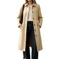 thumbnail image 4 of Dzrciro Plaid Long Coat for Women, Long Sleeve Lapel Open Front Button Checkered Trench Coat, Elegant Fashion Fall Outerwear S-2XL, 4 of 7