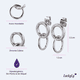 thumbnail image 5 of Aretes con Zirconia Cúbica LuckyLy Aros Entrelazados Acero Inoxidable Amy Plateado UNITALLA, 5 of 7