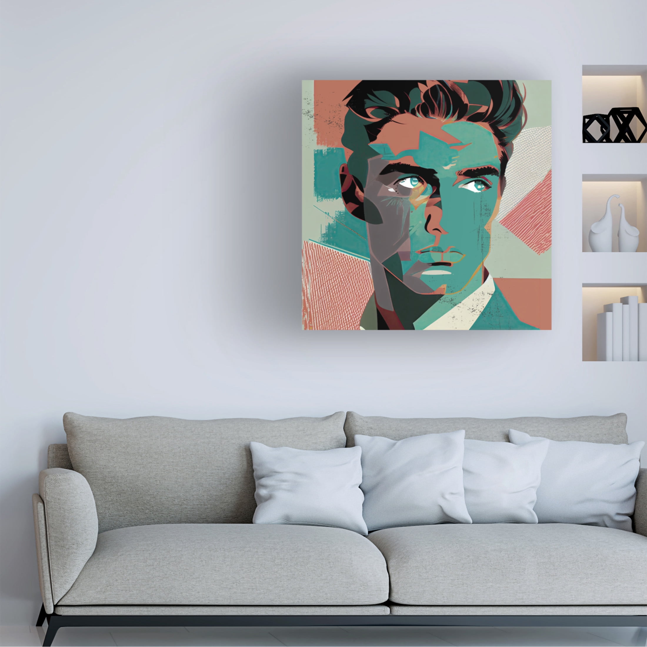 Canvas Wall Art - Sasha 'Pop Tech Glam IV' Wall Art for Living Room, Bedroom, or Office Décor by Trademark Fine Art - 24 x 24 Inches
