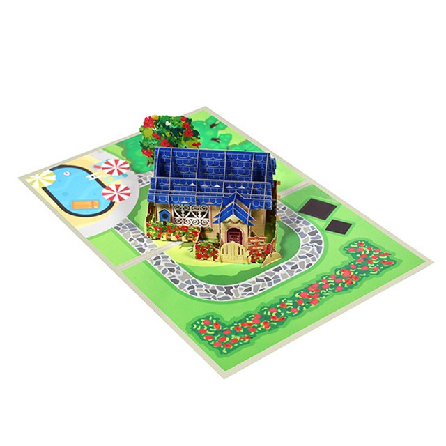Divertida tarjeta de felicitación emergente en 3D para inauguración de la casa: tarjeta emergente para una nueva casa, regalo de mudanza feliz, tarjeta de bienvenida a casa