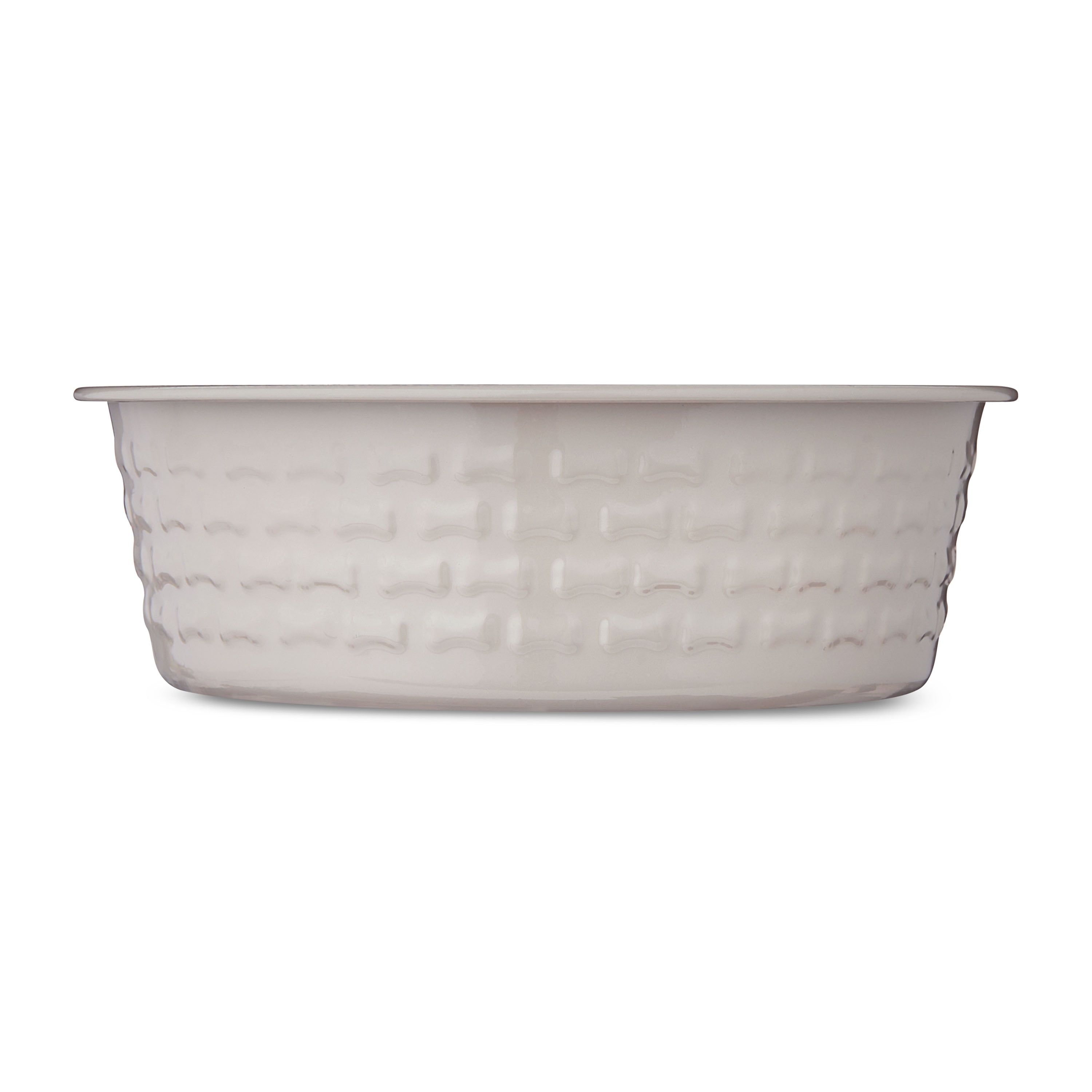 Vibrant Life Medium Stainless Steel Embossed Dog Bowl, Off-White Bones