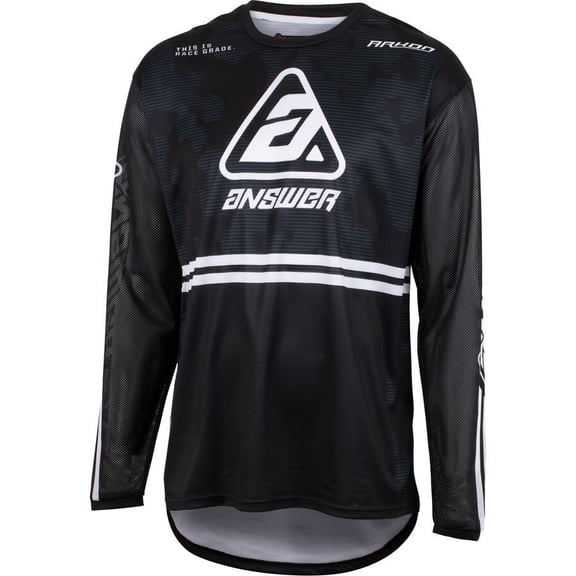 Answer 447599 A23 Arkon Trials Youth Jersey, Black, White & Gray - Extra Large