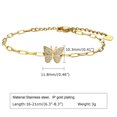 thumbnail image 7 of Gold Butterfly Paperclip Link Bracelet for Women 14k Gold Plated Cubic Zirconia Bracelets Non Tarnish Adjusatble Stainless Steel Chain Bracelets Jewelry, 7 of 7