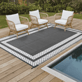 thumbnail image 6 of LUOVEN Waterproof Outdoor Rug, 4x6 Reversible Plastic Straw Rug for Patio, Deck, RV, Camping, Porch, Backyard, Indoor Outdoor Decor, Grey, 6 of 8