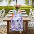 thumbnail image 4 of Table Runners 120 Inches Long Dress Scarves, Purple Flowers Farmhouse Coffee/Dining/Kitchen Table Runner for Living Room, Butterfly Spring Floral Checkered Farmhouse 13x120 Inch, 4 of 9