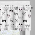 thumbnail image 5 of Ambesonne Cat Valance & Curtain, Cool Hipster Sunglasses, 55"x36", Black White Pink, 5 of 7