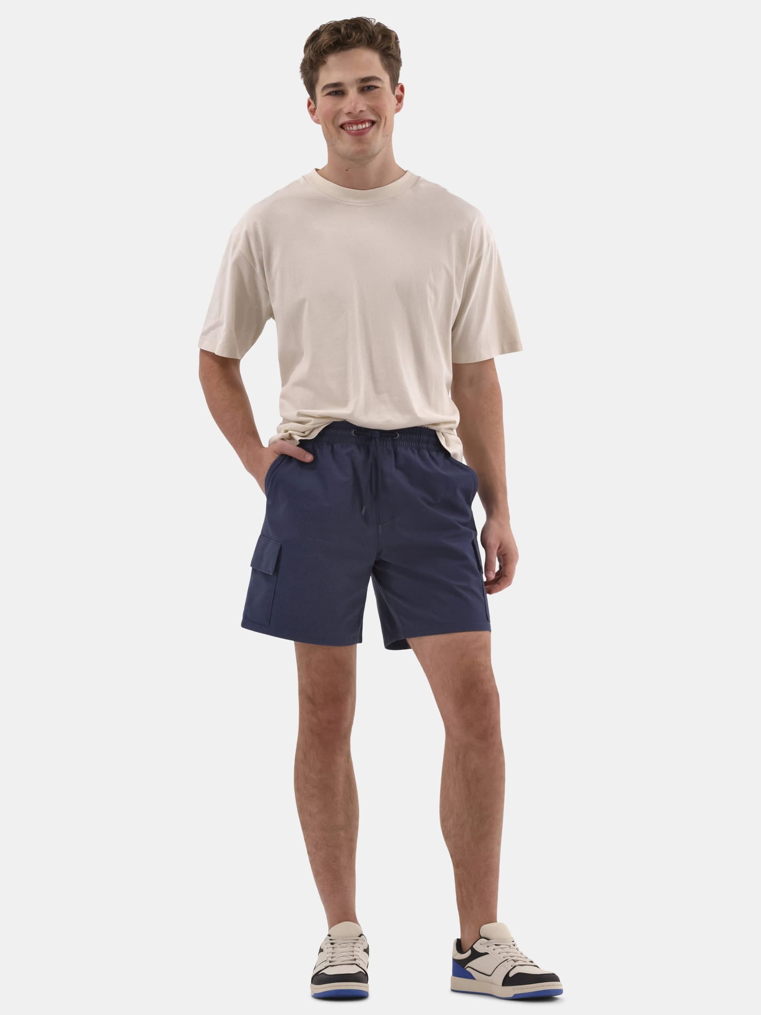 No Boundaries Men's & Big Men's Twill Cargo Shorts, 7" Inseam, Sizes XS-5XL