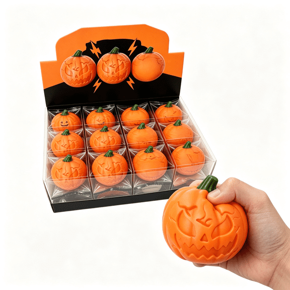 Halloween Pumpkin Face Crunchy Squishy Toy, Holiday Themed Slow Rising Squishy Toys, Spooky Cute Stress Relief Fidget Toy, 1PC Random Style for Desktop Ornament, Holiday and Birthday Party
