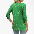 thumbnail image 4 of Tawop Shirts Long Sleeves V-Neck Button Down 3/4 Sleeve Loose Fit,Green,Size L, 4 of 8