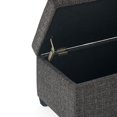 thumbnail image 5 of Avalon 48 inch Wide Contemporary Storage Ottoman Bench in Dark Grey Tweed Look Fabric, 5 of 11